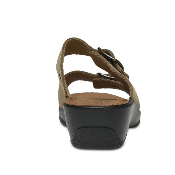 Spring Step FLEXUS Italian Made Leather Decca Slide Beige Sandal - Picture 3 of 13